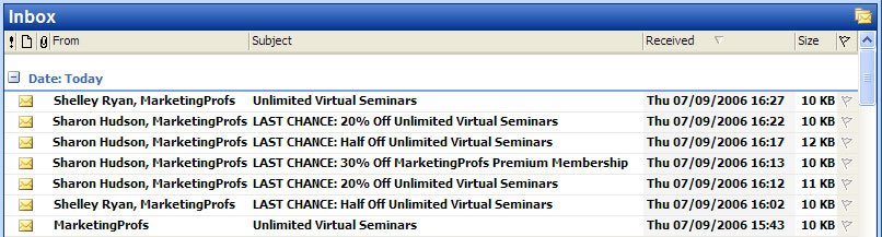 MarketingProfs - an offer every four minutes